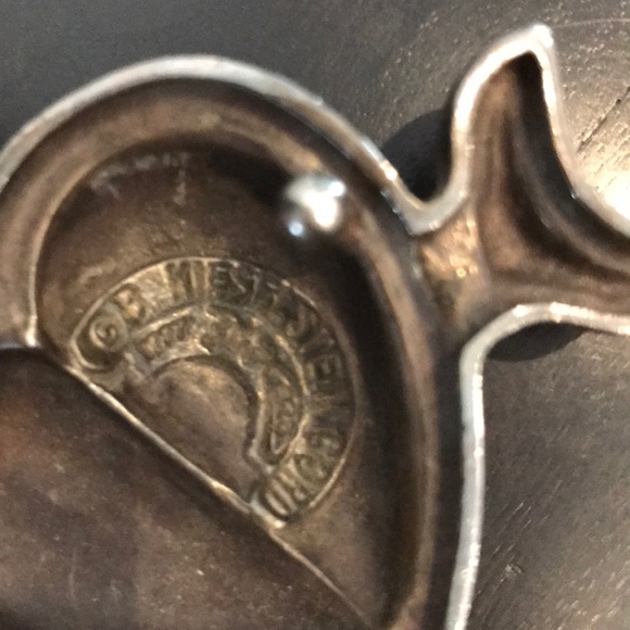 KIESELSTEIN-CORD STERLING SILVER HEART BELT BUCKLE - Picture 2 of 4